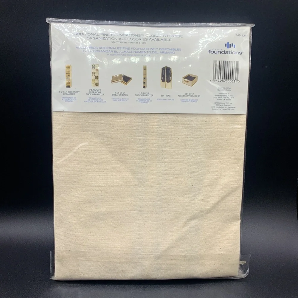 Fine Foundations Clear Front Panel Cotton Canvas Dress Bag